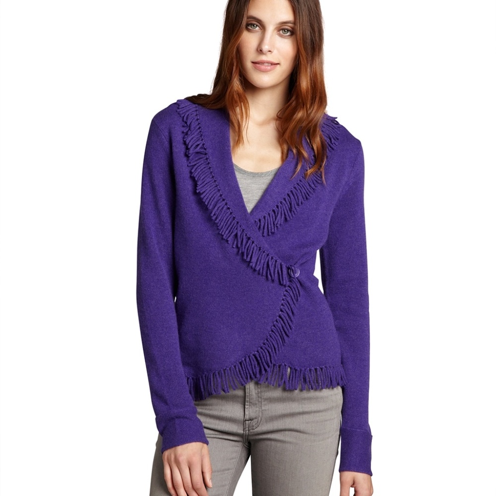 Magaschoni Cashmere Fringe Wrap Sweater